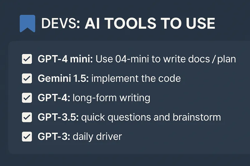 Devs AI Tools to Use