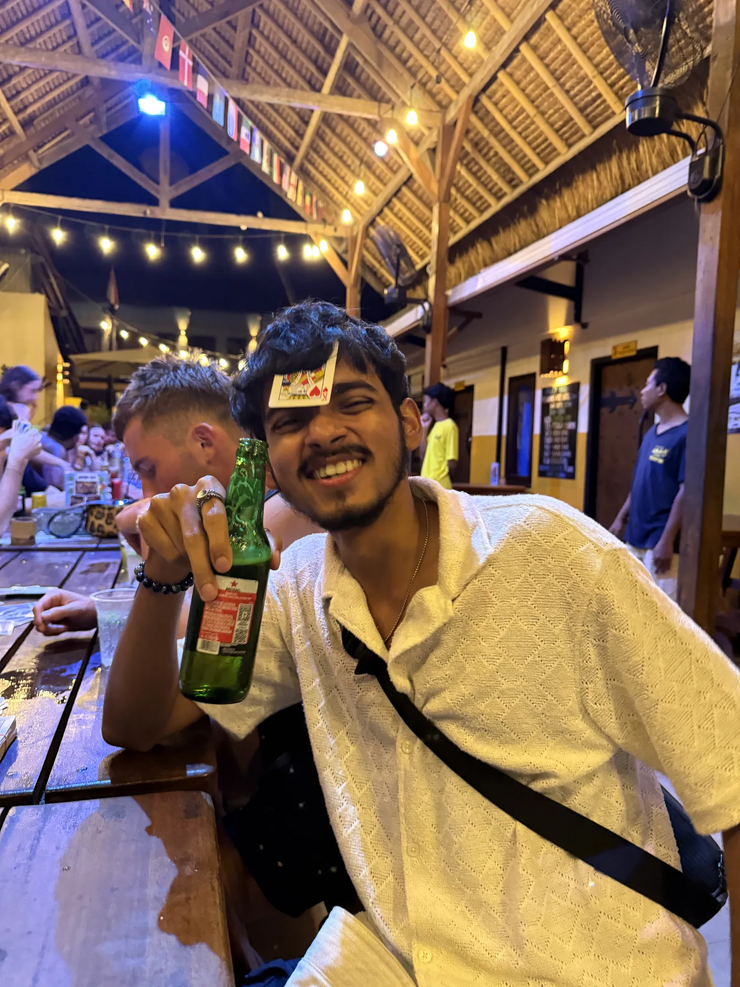 Card game at the hostel bar on Gili Trawangan
