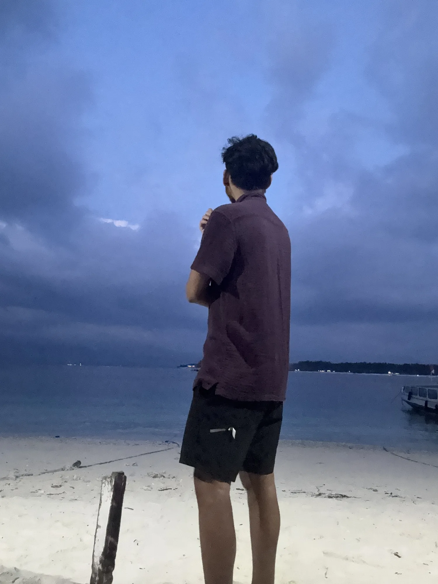 On the beach at dusk on Gili Trawangan