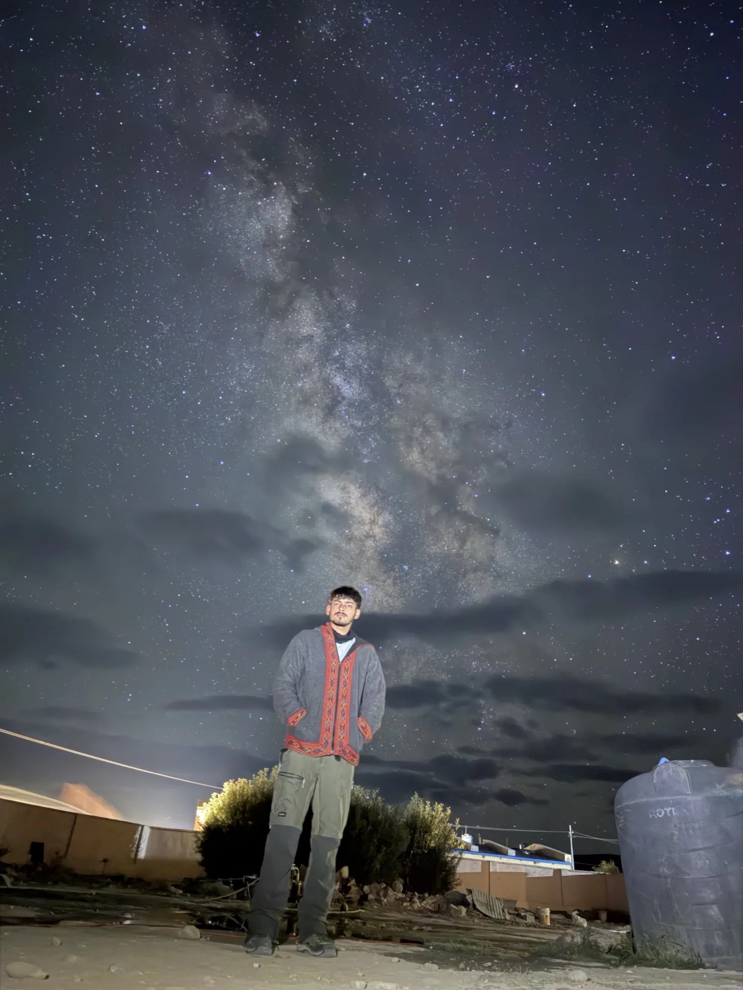 Standing under the Milky Way at Hanle, cloud still crossing it